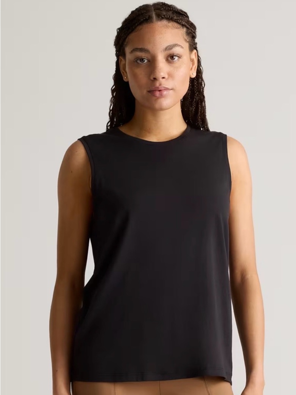 Quince Black Sleeveless Crewneck Tank Top Sz XL